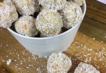 Coconut oil post coconut, carrot, ginger fat bombs