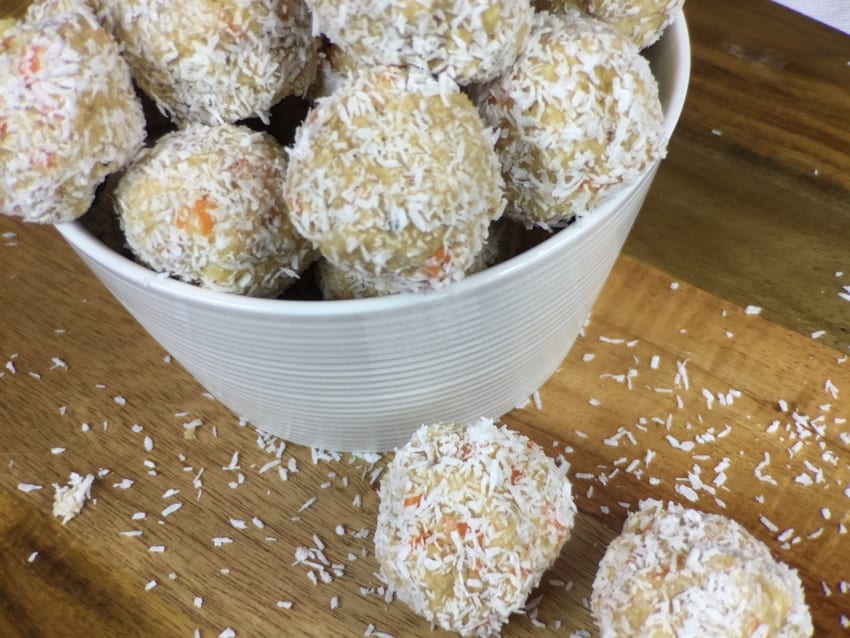 Coconut oil post coconut, carrot, ginger fat bombs